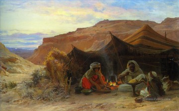 Bedouins dans le désert Eugene Girardet Orientalist Peinture à l'huile